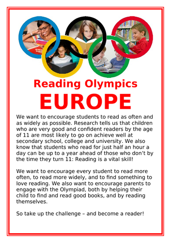 Reading challenge booklets