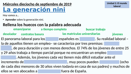 La generacion nini -AS, el mundo laboral