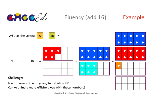 Fluency: Bridging (add 16 with Numicon)