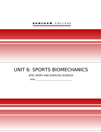 FULL UNIT QCF Unit 6 Biomechanics in Sport - Full module lessons and ...