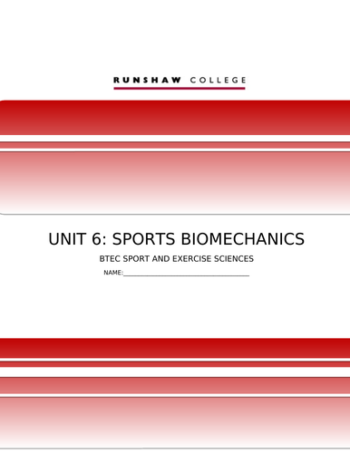 FULL UNIT QCF Unit 6 Biomechanics in Sport - Full module lessons and handouts
