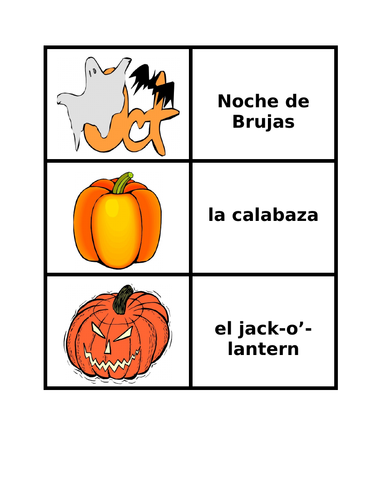 Halloween in Spanish Card Games