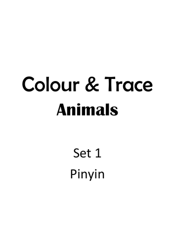 Colour&Write-Animals (Mandarin Chinese)
