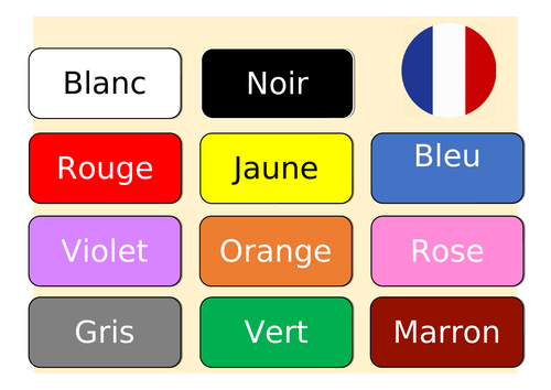 Colours  French - Les couleurs