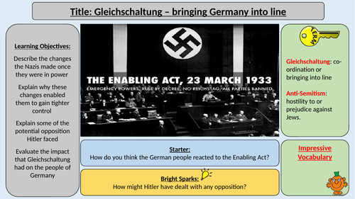 Gleichschaltung, Bringing Germany Into Line - OCR J411 Living Under Nazi Rule