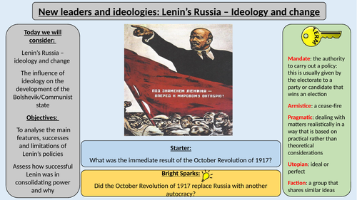 1. Lenin's Russia Ideology and Change - A Level AQA 1H Tsarist and Communist Russia