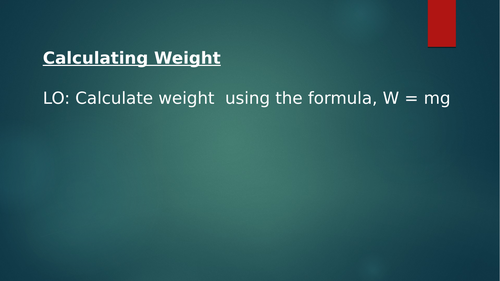 Calculating Weight