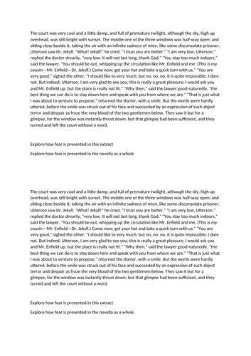 Jekyll and Hyde: presentations of fear