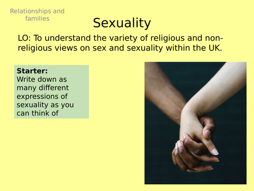 AQA GCSE RS - 1 Sexuality - Theme A Relationships and Families