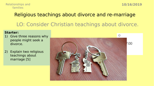 AQA GCSE RS - 5 Divorce - Theme A Relationships and Families