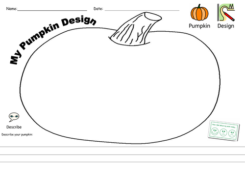 Pumpkin Design sheet EYFS SEND Halloween