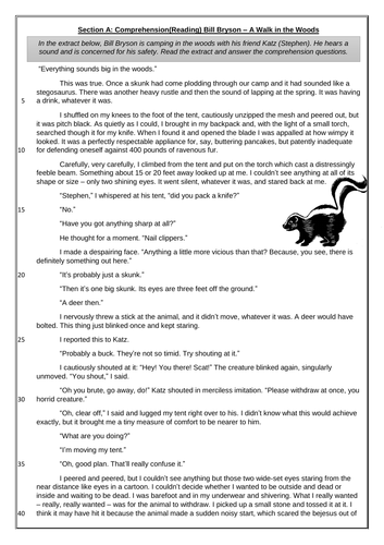 Travel Writing Comprehensions