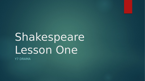 Drama - KS3 Introduction to Shakespeare - 5 Lesson SOW