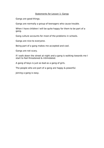 Drama KS3 Gangs SOW