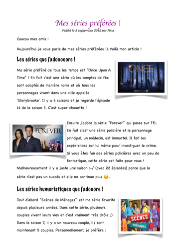 Mes séries préférées