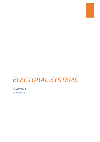 A-Level Politics Electoral Systems