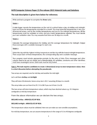 Computer Science 2015 Pre-release material Paper 21