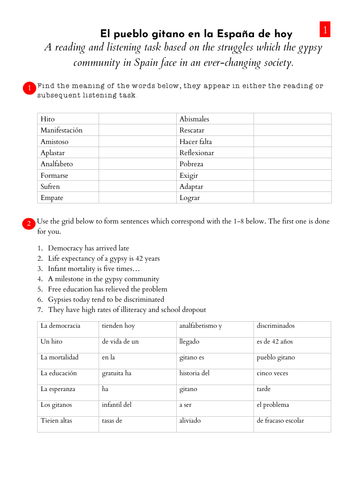 El pueblo gitano (problemas, prejuicios y payos) | Teaching Resources