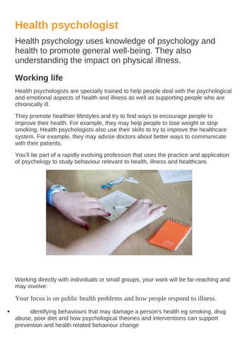 CTEC Health and Social Care 22 Health Psychology P2 resources