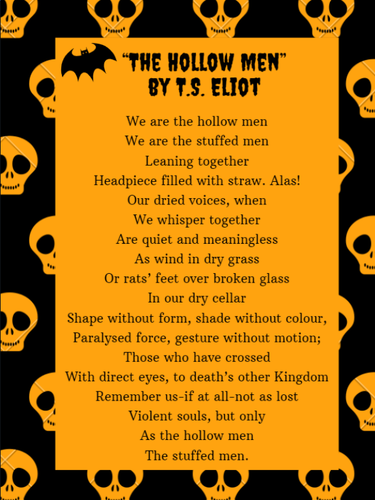 Halloween poster of a T.S.Eliot poem