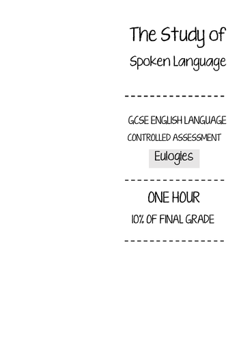 THE STUDY OF SPOKEN LANGUAGE