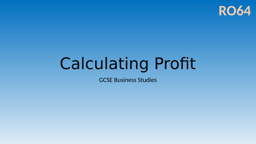 Calculating Profit