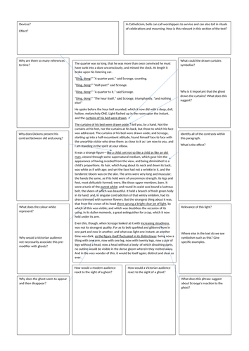 Ghost of Christmas Past analysis | Teaching Resources