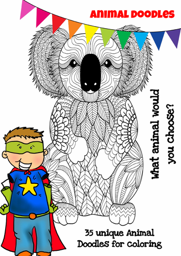 Mindfulness Colouring - 35 Animals