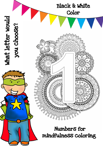 Mindfulness Colouring - Numbers