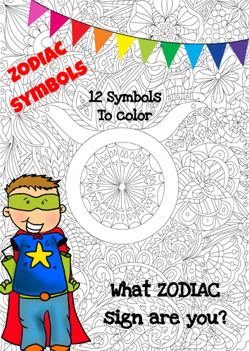 Mindfulness Colouring - Zodiac Symbols