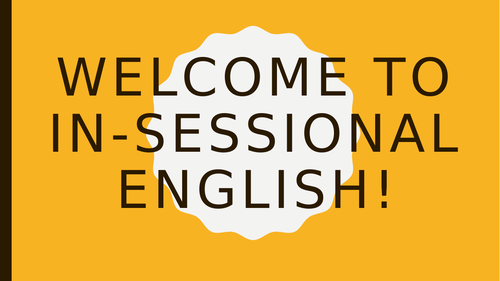 Welcome to In-sessional English