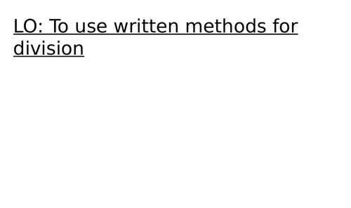 Year 5 Written Division Lesson