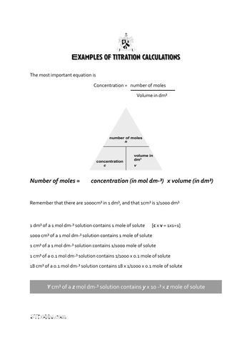 Some simple titration calculations.