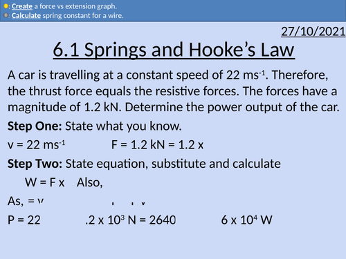 Extension - Forces and elasticity - OCR Gateway - GCSE Physics