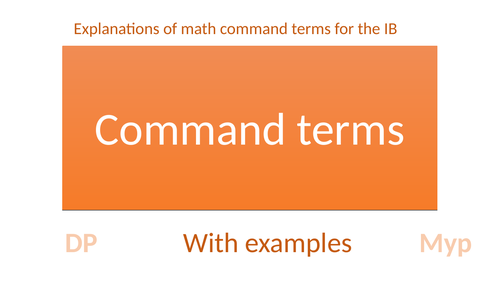 IB myp dp Math Command terms
