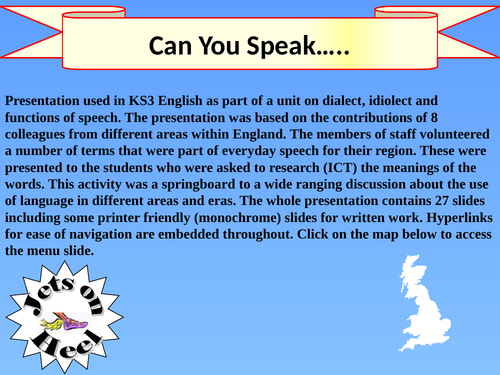 Can you speak...English Local  Dialects