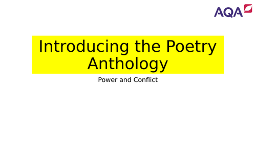 Introduction to AQA Power and Conflict Poetry Anthology with key quotes, analysis, context...
