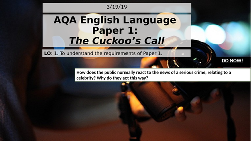 Language Paper 1 Cuckoo’s Call extract 