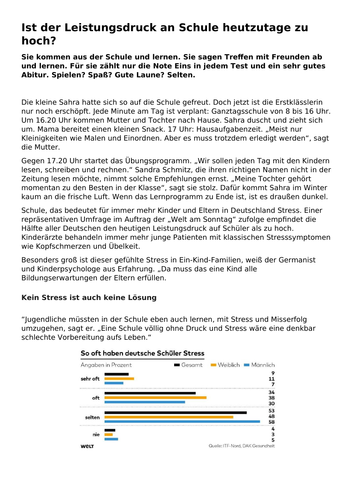 Higher German School Pressure Activities