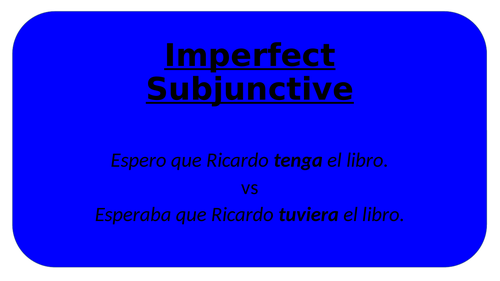 A Level  Imperfect Subjunctive