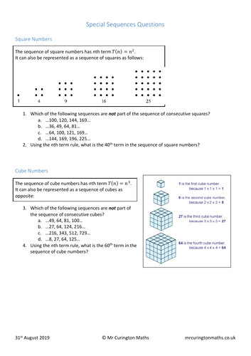 Special Sequences Investigation