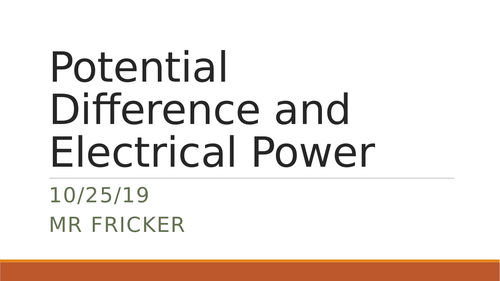 Potential Difference and Electrical Power