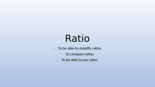 Simplify and Use Ratios