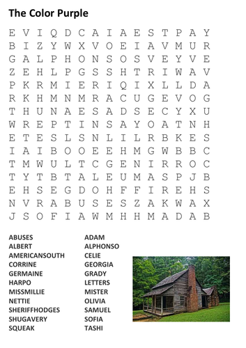 The Color Purple Word Search