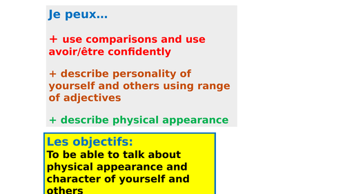French Describe personality and appearance
