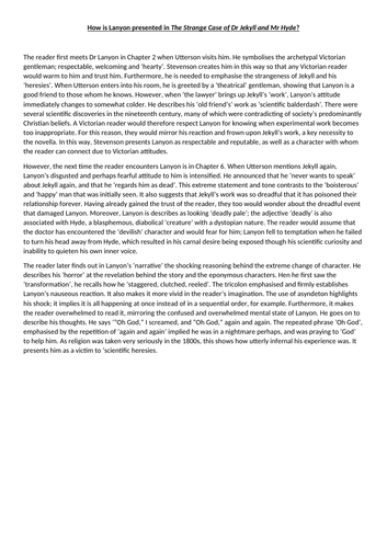 Grade 9 Jekyll & Hyde Essay AQA GCSE