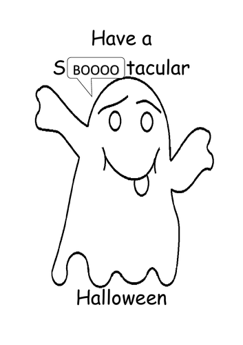 Halloween ghost colouring in
