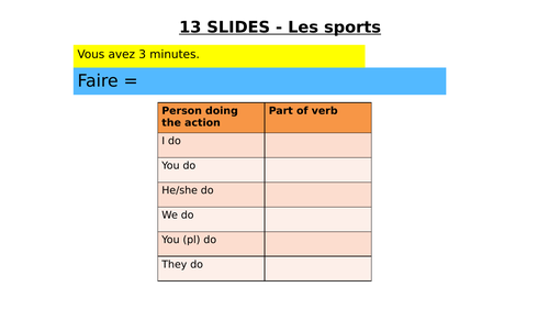 French 13 SLIDES  sports
