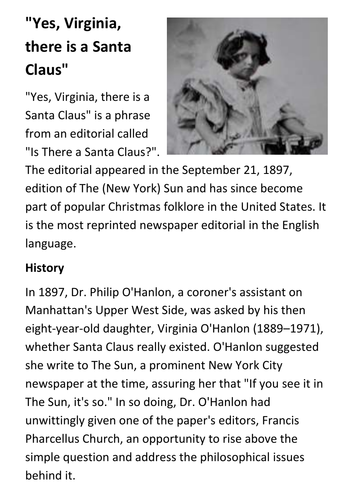 Yes, Virginia, there is a Santa Claus Handout