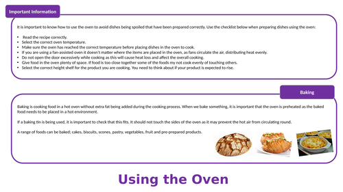 Year 9 GCSE Food Preparation & Nutrition Practical Skills S4 lesson 25 Use of the cooker
